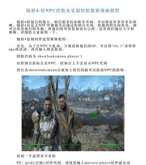 辐射4导入捏脸的方法是什么？遇到问题如何解决？